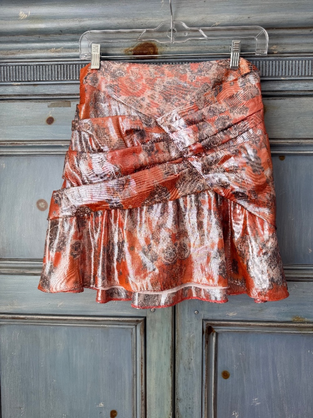 Iro Carila Skirt in Multico Orange Size 38 NWT